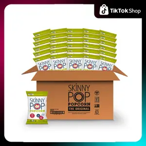 SkinnyPop Original Popcorn, Individual Snack Size Bags, Skinny Pop, Healthy Popcorn Snacks, Gluten Free, 0.65 Ounce (Pack of 30)