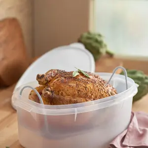 Tupperware Flavor Saver - Perfect Keeper for Roast Chicken Ham & More 1.55 Gal Stackable Container with Lift-Out Tray