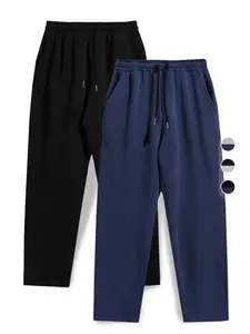 Multicolor Drawstring Waist Casual Sweatpants Set, Unisex Soft Breathable Fabric, Loose Straight Leg Pants, All-Season Fashion