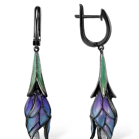 Flower Design Drop Dangle Earrings, High Quality Earrings, Elegant Rhinestone Decorated Earrings for Women, Fashion Jewelry for Party, Daily Decor, Trendy All-match & Exquisite Jewelry for Birthday Gift, Stylish Jewelry, Dangling Earrings