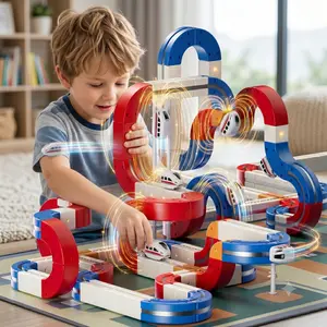 Electric Train Set for Kids Ages 3-8 - Modular 3D Flexible Race Track Building Toy with Gravity-Defying 360° Movement, STEM Learning Fun Gift