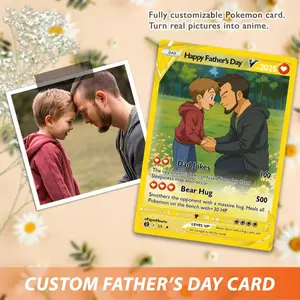 Father's Day Anime Card, Custom Dad Pokemon-inspired Card, Gift For Dad, Father's Day Gift, Custom PKM Present