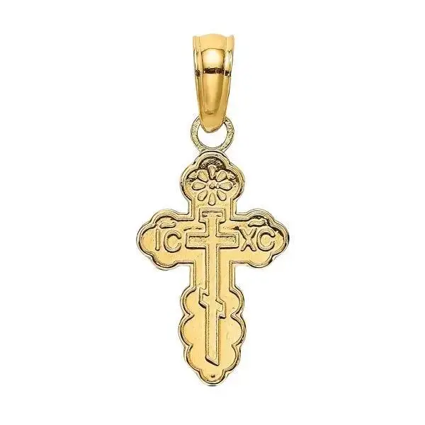 14K Yellow Gold Crucifix Religious Necklace