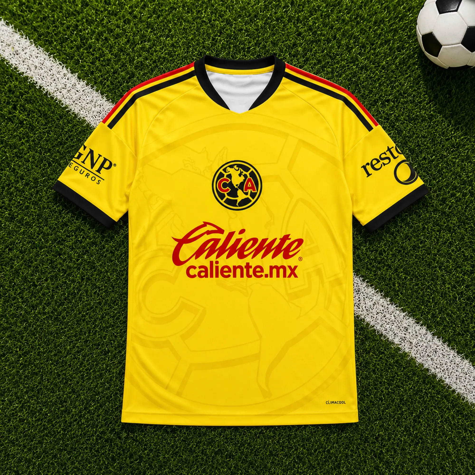 Yellow Club America Home 26-27 Soccer Jersey – Quick-Dry Breathable Short Sleeve Game Day Shirt, Liga MX Fan Gear