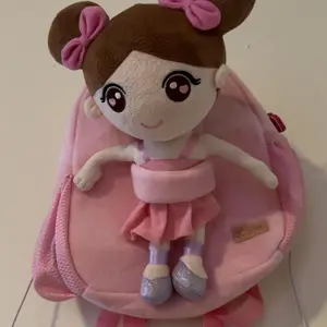 Plush Doll Backpack Christmas Gift Detachable Soft Baby Doll Backpack Cute 2-in-1 Gift Suitable for Girls Aged 2-6 Lightweight Toddler Bag for Kindergarten Travel and Play Perfect Birthday and Holiday Present