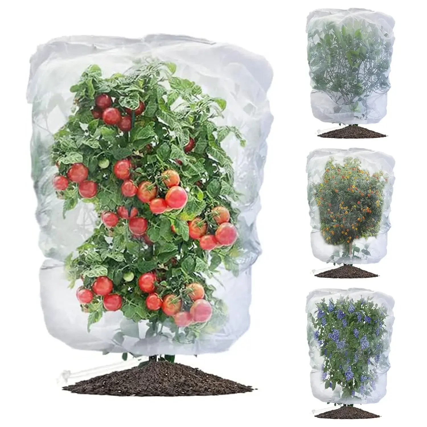 HOMEYA 2/4/6 Pack Garden Plant Fruits Tree Netting, 3.3Ft x 2.7Ft Mesh Bird Netting for Garden Protection Mosquito Net Plants Covers for Shrubs Flowers Tomato Vegetables Blueberry Bushes