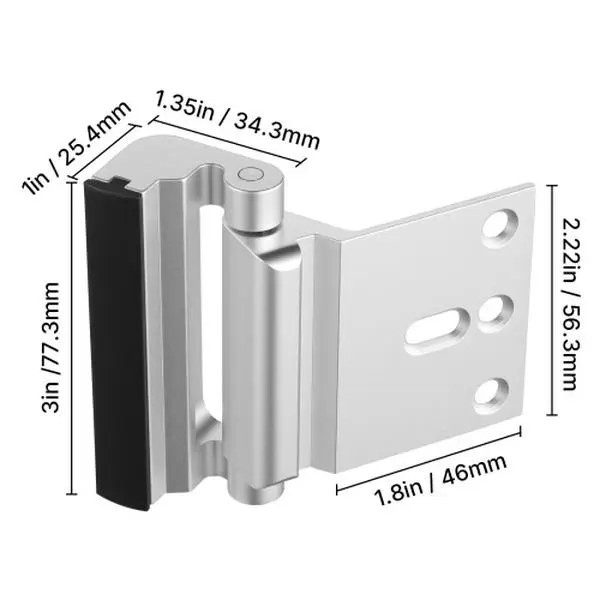 2-Pack Aluminium Door Reinforcement Locks, 800 lbs Forced Entry Guard for Inward Doors, Home Security Lock with 3-in Stop for Home Improvement Safety