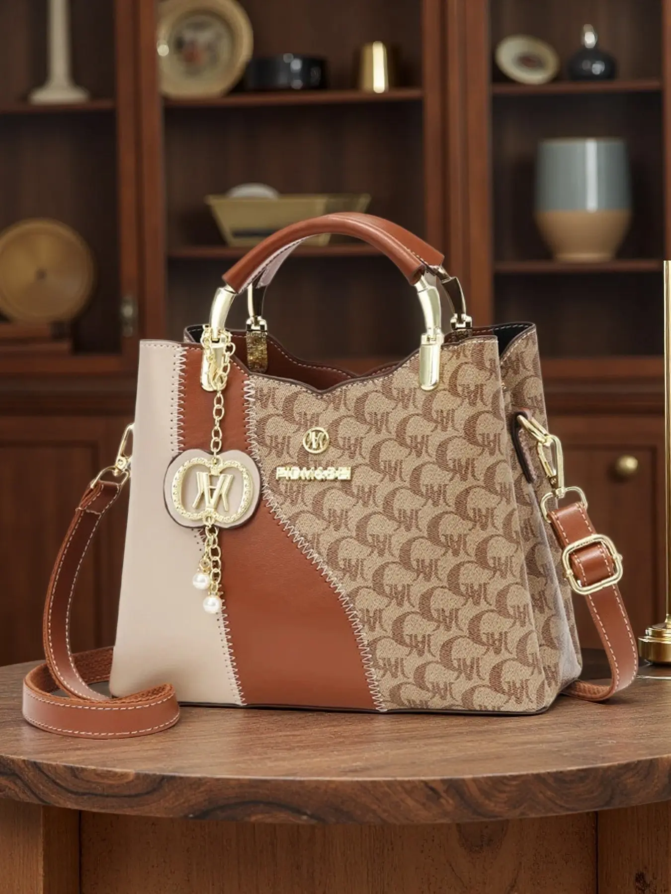 Elegant Handbag for Women, Stylish Handbag, Cross Body Bags, Classic Print Casual Crossbody Shoulder Bag, Adjustable Strap, Perfect for Work Travel Parties, Birthday Gift
