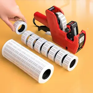 1 Roll 400 Stickers Line Adhesive Price Label Paper, Colorful Labels, Supermarket Coding Paper, Multi-Purpose Tags for Home Use, Self Adhesive Label