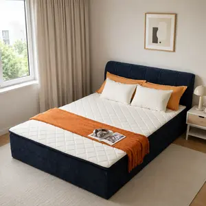 CAODOC All-in-One Boneless Bed Mattress Combo, 16 Inch Hybrid Memory Foam Bed with Chenille Fabric Upgrade, Pocket Springs, Medium Firm Support, No Bed Frame Needed, Breathable Floor Bed for Bedroom, Queen Full Twin