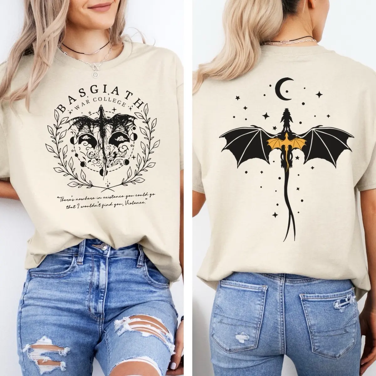 Fourth Wing Iron Flame Basgiath War College Sweatshirt or T-Shirt Cotton Fabric Womenswear Hoodie