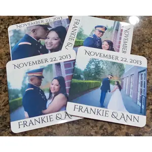 Personalized Coasters | Custom Photo Coasters | Wedding Coasters | Drink Coasters (4 pack)