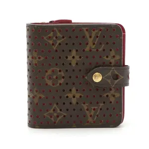 Pre-owned Louis Vuitton Canvas Small Leather Goods Monogram Perforated Compact Wallet