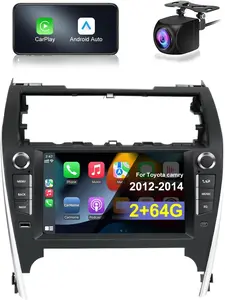 Car Radio for Toyota Camry 2012 2013 2014,[2+64G] Android Car Stereo with Wireless CarPlay & Android Auto/Bluetooth/GPS/WiFi/Backup Camera/SWC/FM,9” IPS Touch Screen with USB and Botton for Camry