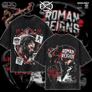 [Octa-X] Roman Reigns OTC Graphic Tee, Vintage Washed Oversized T-Shirt WrestleMania 42 Las Vegas 2026, Greatness on a Different Level 100% Cotton Shirt for WWE Fans, Wrestling Event Outfit