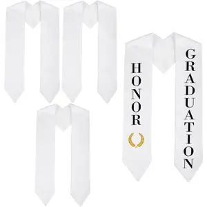 3 Pcs 72 Inch Blank Satin Scarves Adult Sublimation Graduation Stole Scarves Graduation Sash DIY Stoles for Women Men