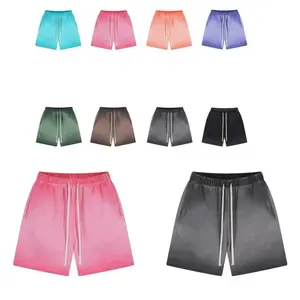 Luxury HLSTR Shorts with Flame Print and Faded Look on Both Sides Comfortable Cheap Good Looking Summer Fall Back to School Style Menswear Man Tropical Chainsaw Beige Plain Pink Black Grey Tag Scan