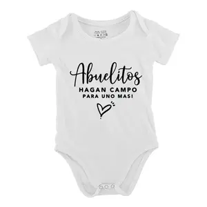 Abuelitos Hagan Campo Para Uno Mas Baby Short Sleeve Onesies Cotton Bodysuits Romper for Infant & Newborn Boys Girls Soft Casual Outfit with Snap Closures for Easy Diaper Change  (0-24 Months)