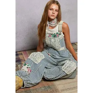 Lace Trimmed Overalls