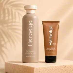 2-Pack Premium Gradual Sunless Tanning Lotion for Medium to Dark Skin, Natural Bronze, Streak-Free, Fast-Drying, Long-Lasting Vegan Body Care Self Tanner with Nourishing Coconut Oil, Flawless Finish, Moisturizing Formula