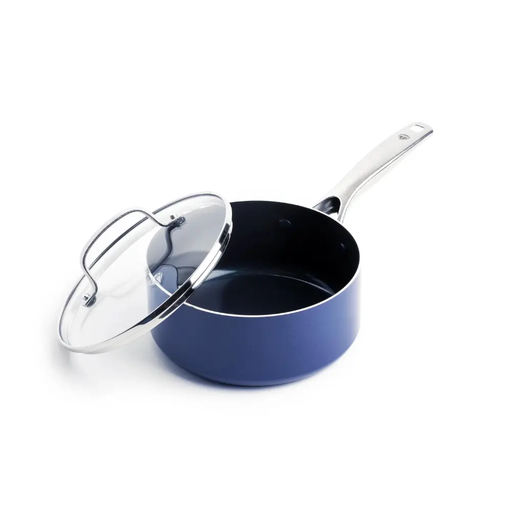 Ceramic Nonstick 2 Quart Saucepan with Lid, Essential Kitchen Cookware