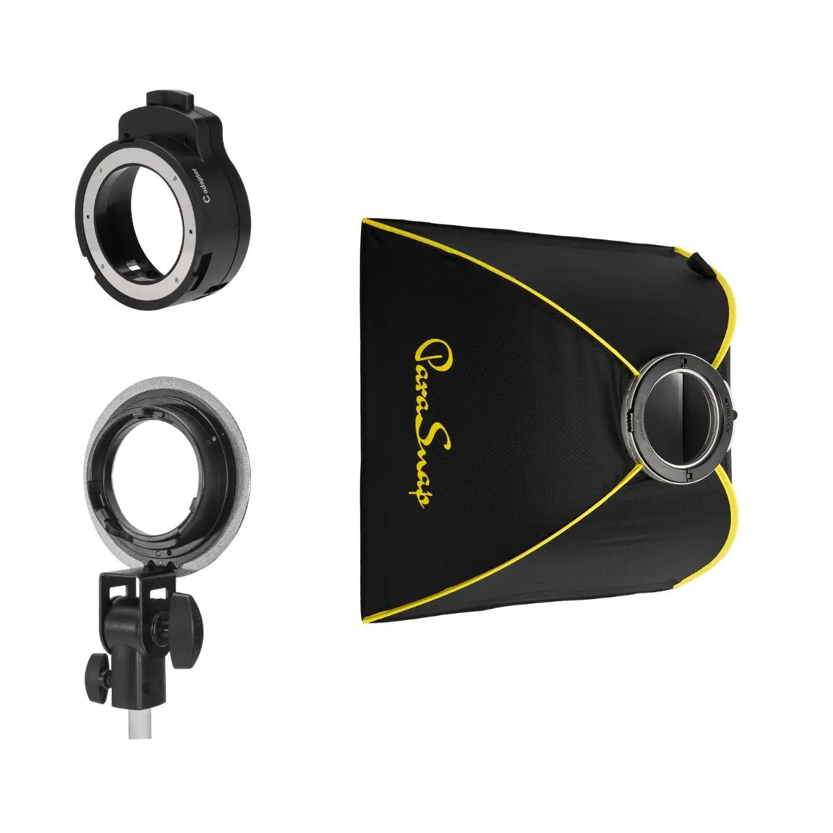 Glow ParaSnap 24x24in Square New Generation SterlingFibre Softbox with Folding Lock, OTA-C Mount Adapter Kit for On-Camera Roundhead Speedlights & XPLOR100 Pros, Instant Flash Accessory for Photographers