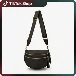 Lightweight Nylon Crescent Bag, Crossbody Bags for Women, Everyday Carry Fanny Pack with Adjustable Strap, Plus-Size Friendly