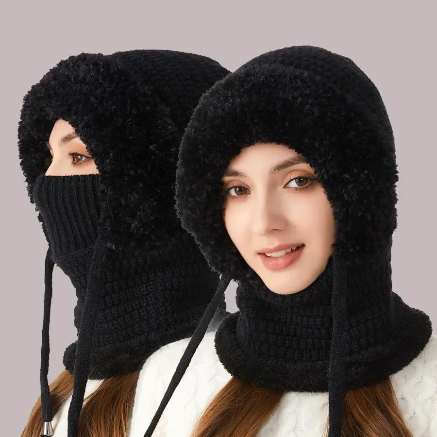 Ladies Warm 3-in-1 Plush Winter Hat Cozy Fleece Lined Soft Beanie, Simple Fashion Design for Shopping Travel Daily Use, Ideal Gift for Women Family Friends