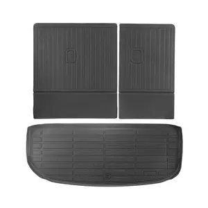 VEVOR Cargo Mats Compatible with Hyundai Palisade 2020-2024, Summervibes,Summervibes, Custom Fit TPE Cargo Liner Set for SUVs, Trunk and Rear Back Seat Protector Replacement, Black, Trunk Mat and Backrest Mats
