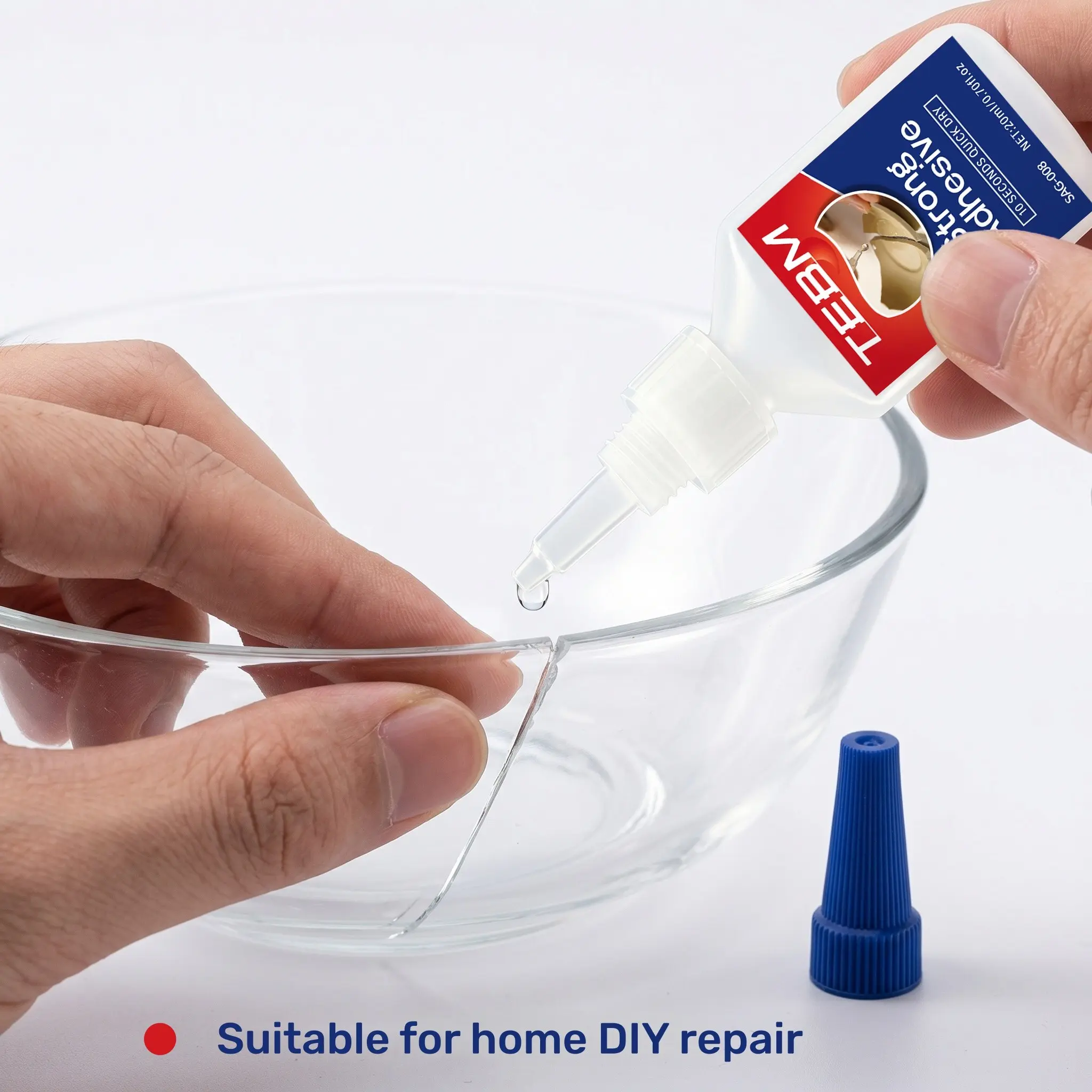 Invisible Transparent Quick Dry Glue, Waterproof Adhesive for DIY Repair, Suitable for Car, Glass, Plastic, Wood, Metal, Ceramic, Rubber, Leather