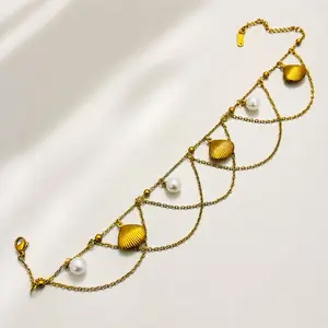 INS-Style Double-Layer Starfish Anklet, 304 Stainless Steel/Titanium Steel, Fade-Resistant Unique Beach Vacation Ankle Chain for Women