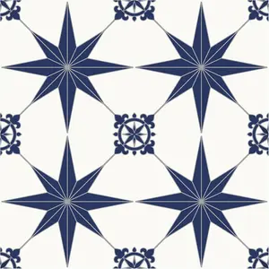 7.87" x 7.87" Peel and Stick Floor Tile, 20 PCS Self-Adhesive DIY Vinyl Flooring for Renters, Removable and Waterproof Tile Sticker for Bathroom, Kitchen, Staircase (Blue Star)