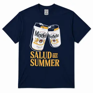 Salud To Summer Modelo Beer Graphic T-Shirt, Funny Summer Drinking Tee, Mexican Beer Lover Shirt, Beach Party BBQ Vacation Gift for Men Women