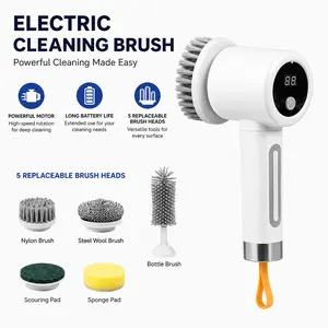 Alano 5-in-1 Electric Spin Scrubber Cordless Cleaning Brush for Bathroom Kitchen & Tile Powerful Handheld Cleaner with Waterproof Body and Long Battery Life
