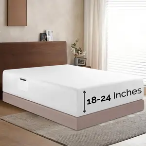 1500 Premium Hotel Quality 18-24 Inches Extra Deep Pocket Single Fitted Sheet for High Mattress, Luxury Soft, Smart Pocket, Wrinkle Free, Twin/Twin XL, White
