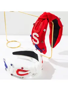 Fashionable new headband headband, hand sewn letters from Europe and America, USA Independence Day flag, 250 commemorative hair accessories