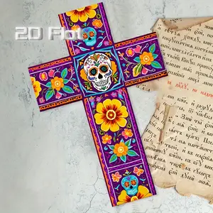 1 piece, 2D Flat, rustic wooden cross, church wall decoration of the same style, church pendant, (8 * 12 inches/ 20 * 30 cm) wall-mounted cross, a good choice for family wall decoration