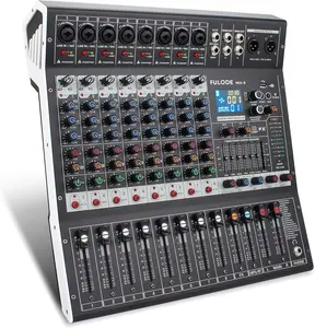 8-Channel Professional Audio Mixer Sound Board Console 99 Bit DSP Digital Processor w/USB Bluetooth MP3 for PC Recording Input, XLR Microphone Jack, 48V Power, RCA Input/Output, DJ Mixer