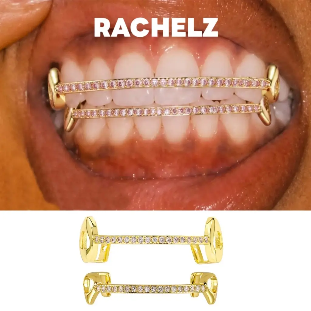 Big Small Size Hollow Teeth Grillz Fangs Hip Hop 4 Tooth Caps For Women Men Jewelry Dental Grills Gift