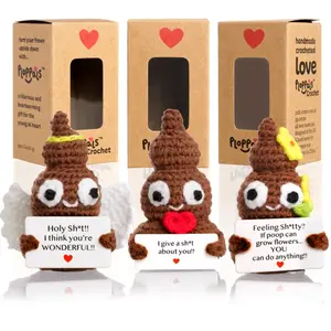 Ploppals Small & Sassy Variety Set of Three Bundle - Handmade Crochet Plush Toys with Affirmation Cards - Heart Flower & Holy Ploppals - 3.75" Tall - CPSC Certified - Gift-Ready Packaging