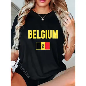 100% Cotton Belgium Belgian Flag Souvenir Belgie T-Shirt