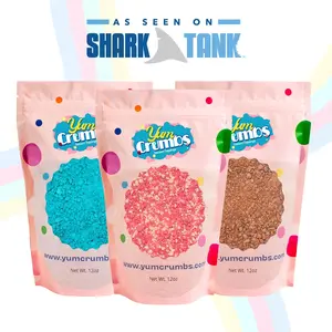 Shark Tanks Daymond's Favorite Yum Crumbs Dessert Toppings 3pk 12oz Strawberry, Blue Raspberry and Pumpkin Pie