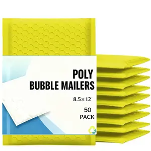 8.5x12 Poly Bubble Padded Envelope Mailer Shipping Bag 8.5x11 Yellow 50 PCS