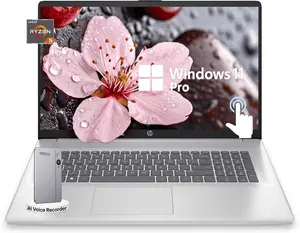 HP 17.3-Inch Flagship Touch Laptop Computer, Ryzen 5 7530U Processor, HD Anti-Glare Screen, 32GB RAM, 1TB SSD, Windows 11 Pro, w/Accessory