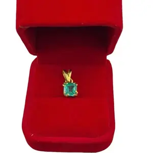 Natural Colombian Emerald Pendant Square Cut | Genuine Green Gemstone | May Biethstone Gift Real Emerald Pendant | gorgeous jewelry