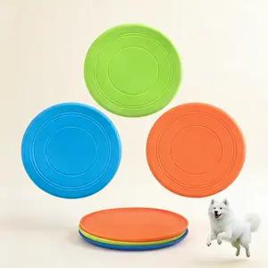 Dog Flying Disc, 3-Pack, Soft Rubber, Lightweight, Floats in Water, Gentle on Teeth, 7-Inch, for Small and Large Dogs