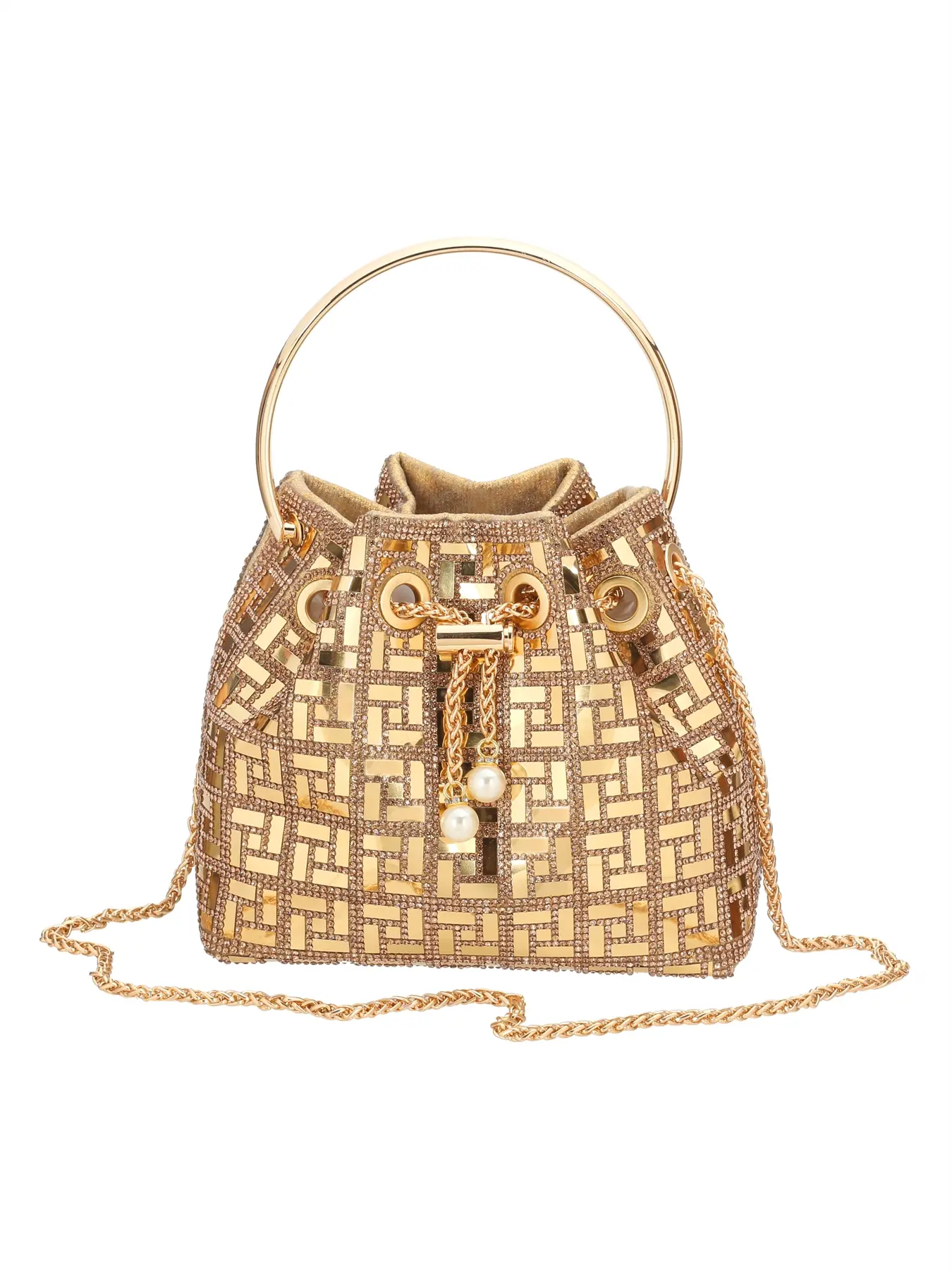 New Women's Shiny Rhinestone Handbag, Elegant Shoulder Bag, Stylish Evening Bucket Bag Suitable for Engagement Parties and Weddings, Perfect for Daily Outings, Fashionable Shoulder Bag, Embellished Shoulder Bag, Fashion Bags