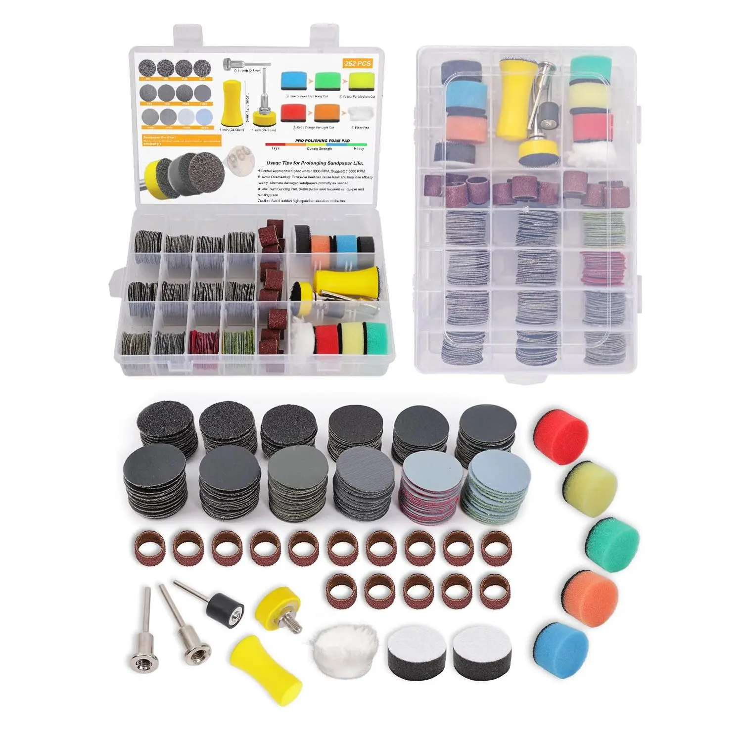268 PCS 1-in Hook & Loop Wet Dry Sanding Discs & Drums Kit, 60-10000 Grit Dremel Rotary Tool Polisher Accessories with Variable Speed for Optimal Performance, Micromesh Pads for Resin Wood Jewelry (Home Improvement)