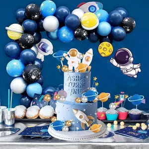 20-Piece Astronaut Cake Decoration Set, Planet Space Rocket Theme, Perfect for Kids Birthday Parties, Fun and Creative Cake Decorations