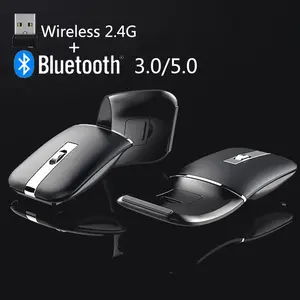 Tri-mode Bluetooth Wireless Mouse Rechargeable Ultra-thin Silent Rotatable Arc Touch Mice For Mac Tablet Macbook Desktop Laptop